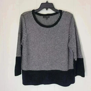 Banana Republic Black White Boxy Sweater Wool Blend Size M